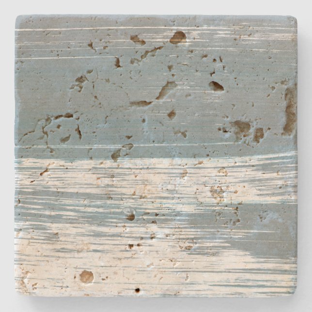 Grey, white and blue lines stone coaster (Front)