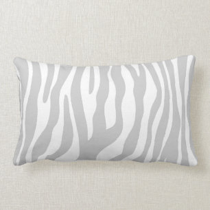 Grey & White Animal Print Pattern Lumbar Pillow
