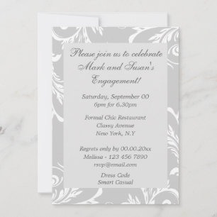 Grey white anniversary engagement PERSONALIZE Invitation
