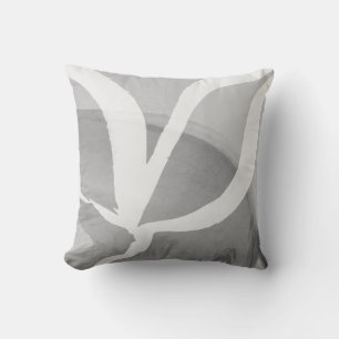 Grey & White Artistic Abstract Winged Design Throw Pillow