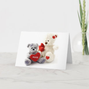 Grey & White Bear with Heart Card