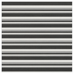 Grey, White & Black Lined/Striped Pattern Fabric