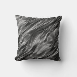 Grey White & Black Modern Abstract Design Throw Pillow