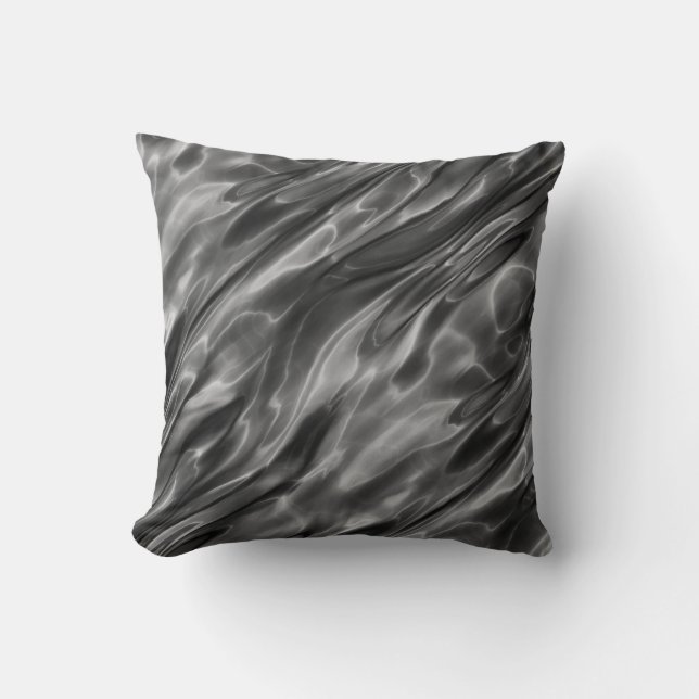 Grey White & Black Modern Abstract Design Throw Pillow (Front)
