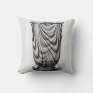 Grey white black vase throw pillow