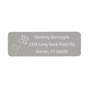 Grey & White Butterfly Personalized