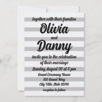 Grey White Candy Stripes Cute Beach Wedding