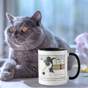 Grey White Cat Funny Tea Mug Kitchen 