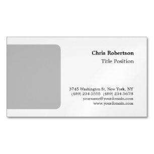 Grey White Charming Minimalist Custom Magnetic Business Card