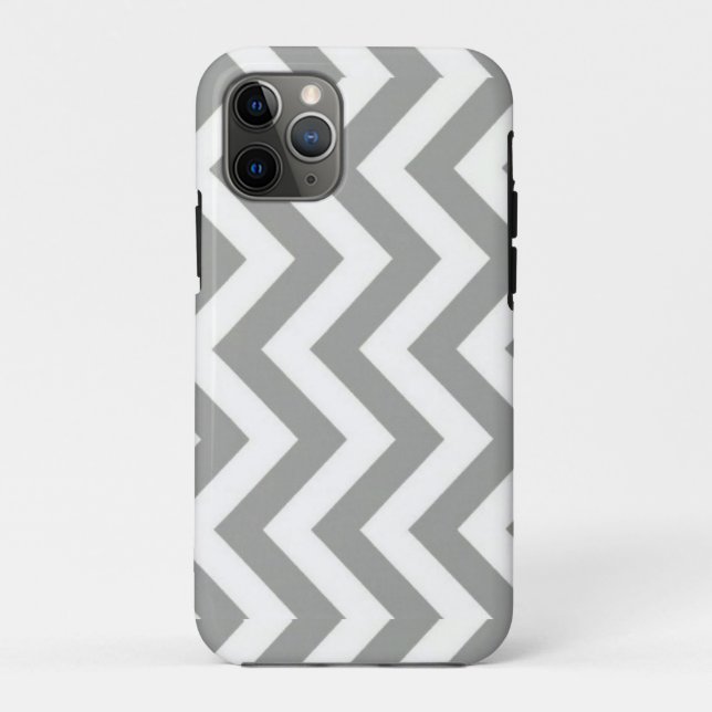Grey White Chevron Case-Mate iPhone Case (Back)