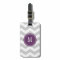 Grey & White Chevron Monogram Luggage Tag