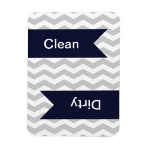 Grey & White Chevron Pattern Dishwasher Magnets
