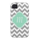 Grey & White Chevron Stripe Custom Monogram