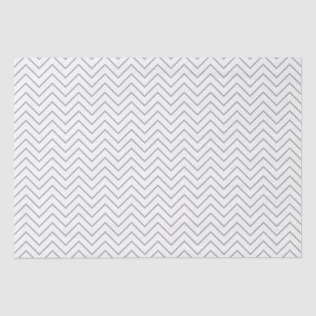 Grey White Chevron Tissue Paper (Front)