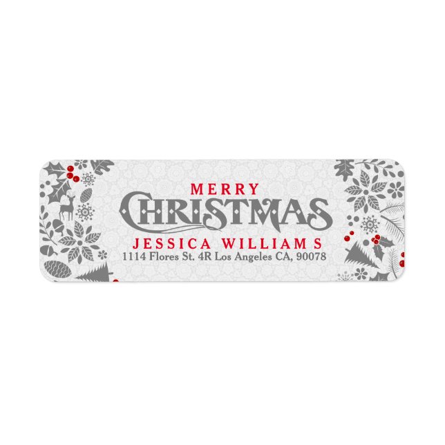 Grey & White Christmas Wreath & Text Design (Front)
