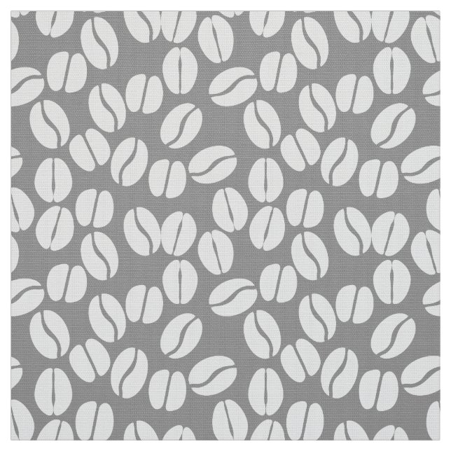 Grey white coffee beans pattern fabric (Swatch)