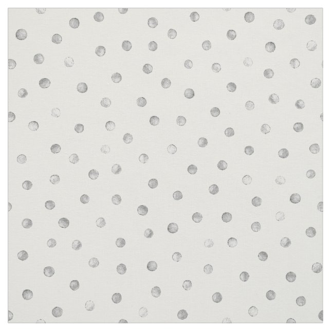 Grey White Confetti Dots Pattern Fabric (Swatch)