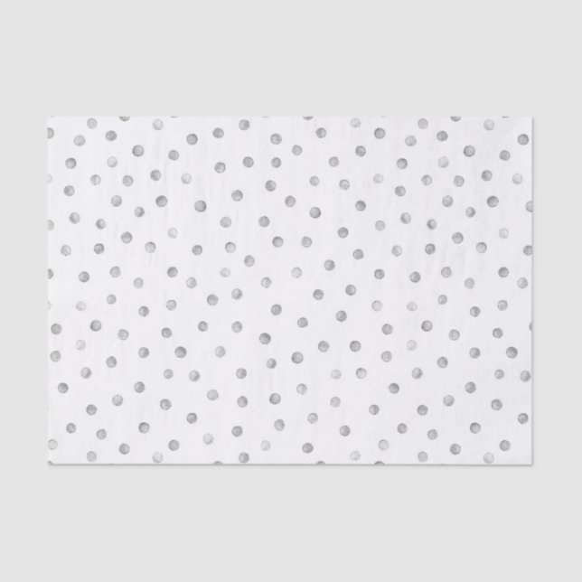 Grey White Confetti Dots Pattern Tissue Paper (Front)
