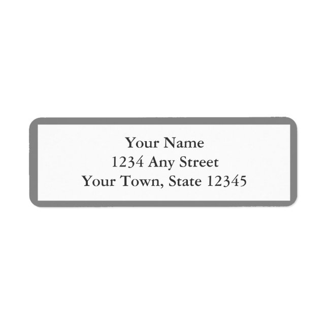 Grey & White Envelope Return Address Labels (Front)