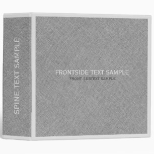 Grey & White Faux Linen Texture Look Binder
