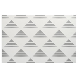 Grey White Geo Triangle Pattern Fabric