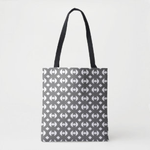 Grey & White Geometric Pattern Tote Bag