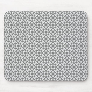 Grey White Geometric Seamless Pattern Mouse Pad