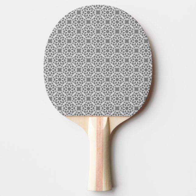 Grey White Geometric Seamless Pattern Ping Pong Paddle (Front)