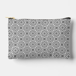 Grey White Geometric Seamless Pattern Small Accessory Pouch