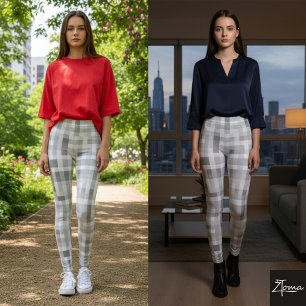 Grey & White Glam Leggings