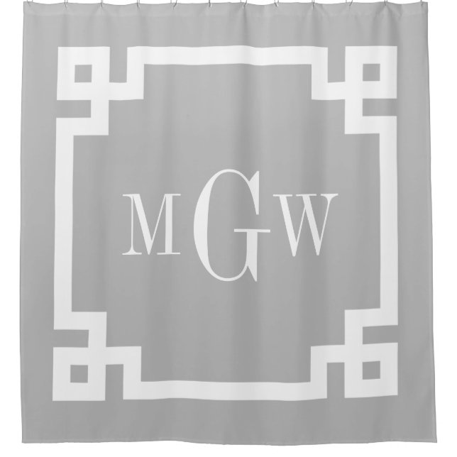 Grey White Greek Key #2 Framed 3I Monogram (Front)