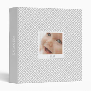 Grey & White Greek Key Photo Binder