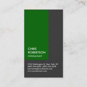 Grey White Green Stripe Attractive Business Card