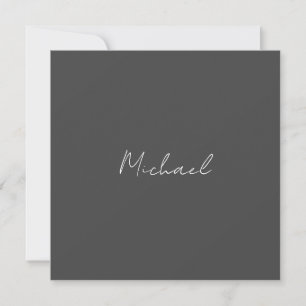 Grey White Handwritten Minimalist Your Name