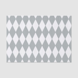 Grey White Harlequin Pattern Tissue Paper
