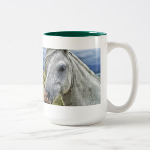 Grey / White Horse Mug