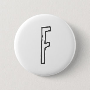 Grey & White Initial Letter Monogrammed Plain 2 Inch Round Button