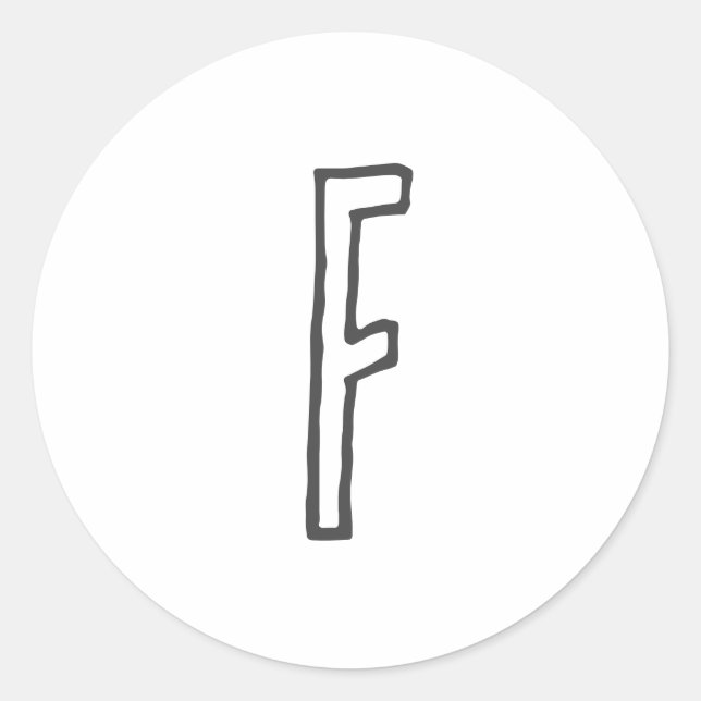 Grey & White Initial Letter Monogrammed Plain Classic Round Sticker (Front)