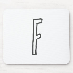 Grey & White Initial Letter Monogrammed Plain Mouse Pad