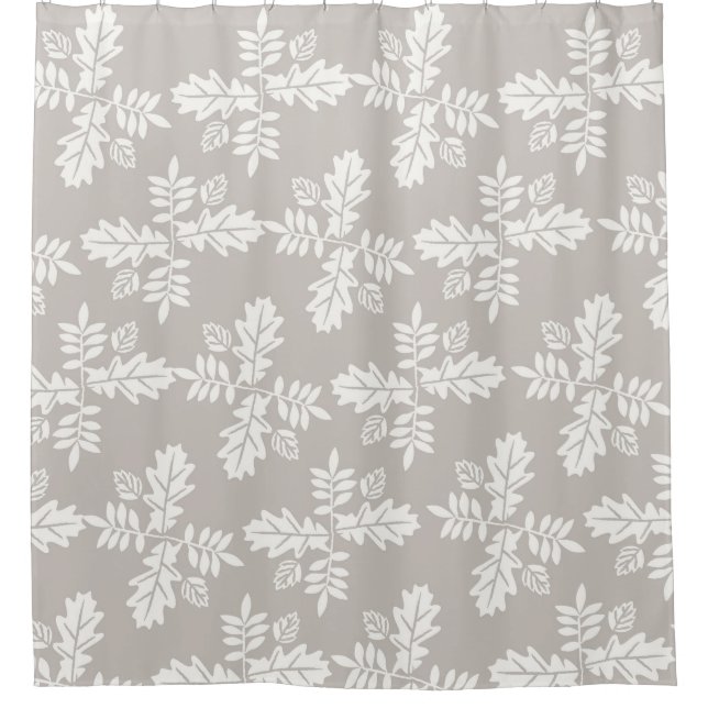 Grey White Leaves Vintage Line Leaf Pattern  (Front)