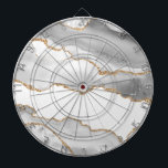 Grey White Marble Agate Refined Golden Glitter Dartboard<br><div class="desc">If you are a lover of art,  precious stones,  elegance and glamour,  this beautiful and incredible design with the appearance of a marble or agate stone will be perfect for you,  with a delicate combination of colours such as white and grey.</div>