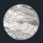 Grey White Marble Agate Refined Golden Glitter Dartboard<br><div class="desc">If you are a lover of art,  precious stones,  elegance and glamour,  this beautiful and incredible design with the appearance of a marble or agate stone will be perfect for you,  with a delicate combination of colours such as white and grey.</div>