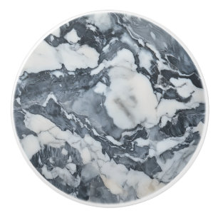 Grey White Marble Pattern Ceramic Knob