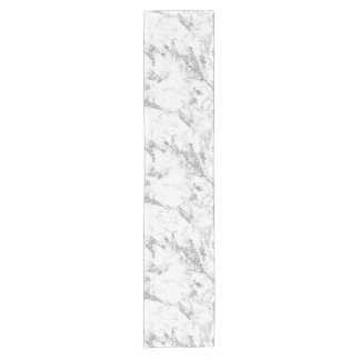 Grey White Marble Stone Pattern Table Runner