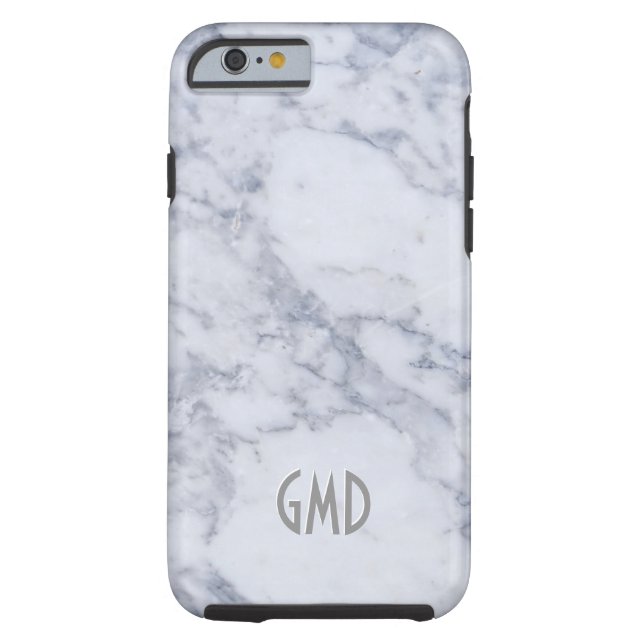 Grey & White Marble Stone Print Case-Mate iPhone Case (Back)