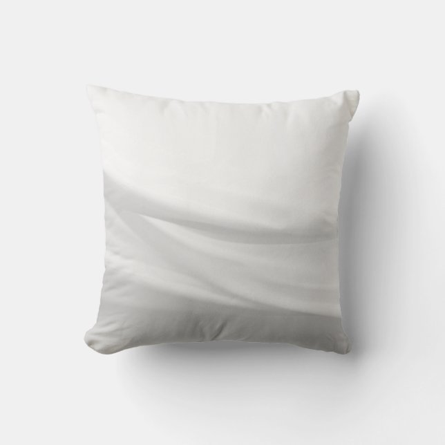 Grey & White Minimalist Abstract Waves Throw Pillow (Front)