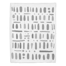 Grey White minimalist freehand patterned