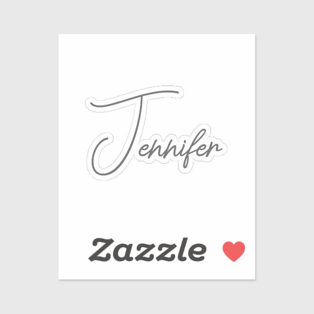 Grey White Modern Minimalist Handwriting Name (Sheet)