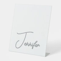Grey White Modern Minimalist Handwriting Name
