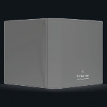 Grey White Monogram Name Modern Binder<br><div class="desc">A binder in a shade of grey with your initial and name in white text.</div>